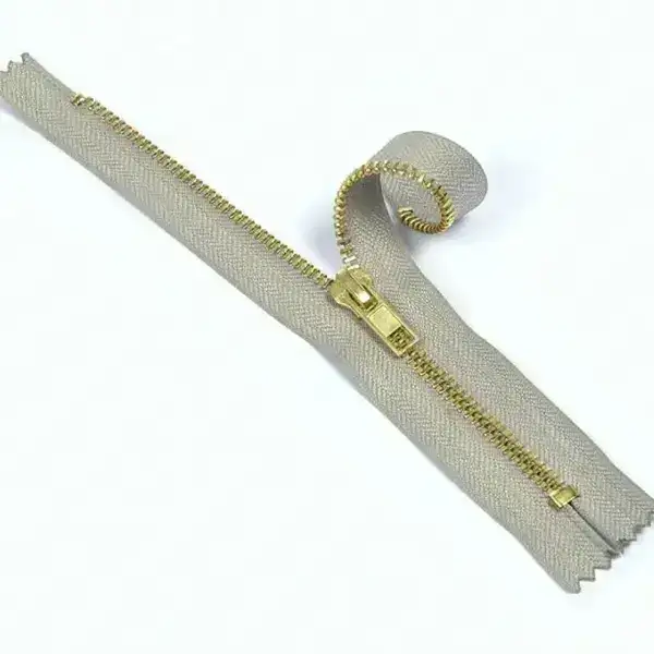 Молния MaxZipper джинсовая №5, 18см н/р цв.св. серый/золото