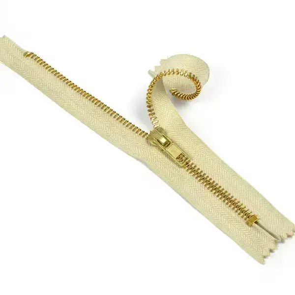 Молния MaxZipper джинсовая №5, 18см н/р цв.натуральный/золото