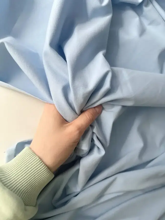 Кулирная гладь с лайкрой ВЕЛЮР ЭФФЕКТ Голубой